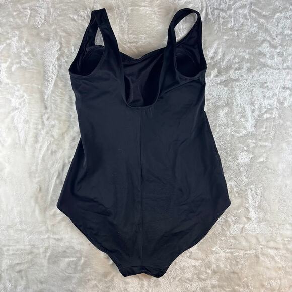 Longitude One Piece Swimsuit Bathing Suit Women's 18W Two Tone Black / White - Picture 2 of 11